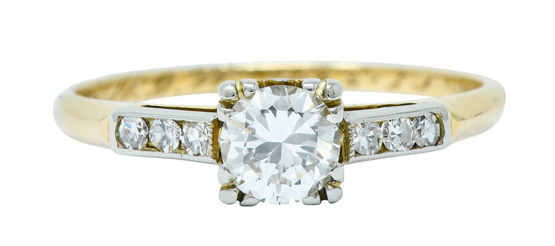 Art Deco Diamond 14 Karat Two-Tone Gold Engagement RingRing - Wilson's Estate Jewelry