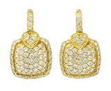 Judith Ripka 2.50 CTW Pave Diamond 18 Karat Gold Cushion Heart EarringsEarrings - Wilson's Estate Jewelry