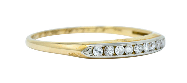 Art Deco Diamond 14 Karat Two-Tone Gold Anniversary Band RingRing - Wilson's Estate Jewelry