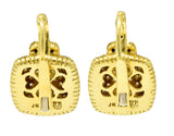 Judith Ripka 2.50 CTW Pave Diamond 18 Karat Gold Cushion Heart EarringsEarrings - Wilson's Estate Jewelry