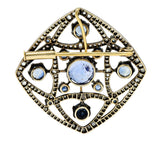 Victorian Sapphire Diamond Pearl Silver-Topped 18 Karat Gold Strand Pendant Sautoir NecklaceNecklace - Wilson's Estate Jewelry