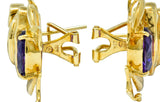 Vintage Amethyst 18 Karat Gold Frog Earrings Circa 1960sEarrings - Wilson's Estate Jewelry