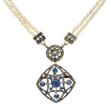 Victorian Sapphire Diamond Pearl Silver-Topped 18 Karat Gold Strand Pendant Sautoir NecklaceNecklace - Wilson's Estate Jewelry