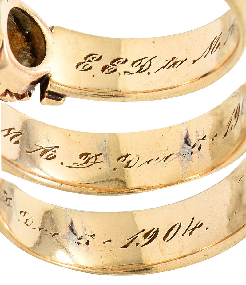 1904 Victorian 0.93 CTW Diamond 14 Karat Gold Engagement Ring GIARing - Wilson's Estate Jewelry