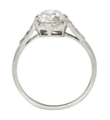 1930's Art Deco 1.34 CTW Old Mine Cut Diamond Platinum Six Prong Engagement Ring Wilson's Estate Jewelry