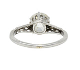 Art Deco 1.39 CTW Old Mine Cut Diamond Platinum Scroll Solitaire Engagement Ring Wilson's Estate Jewelry