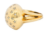 1940's Retro 0.75 CTW Diamond 14 Karat Gold Dome Ring - Wilson's Estate Jewelry