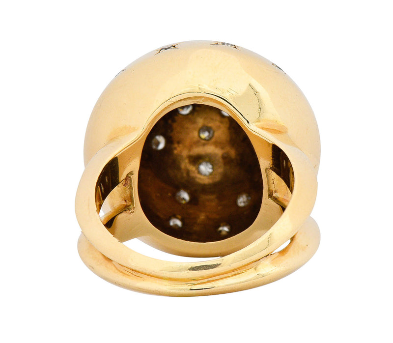 1940's Retro 0.75 CTW Diamond 14 Karat Gold Dome Ring - Wilson's Estate Jewelry
