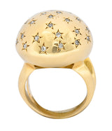 1940's Retro 0.75 CTW Diamond 14 Karat Gold Dome Ring - Wilson's Estate Jewelry