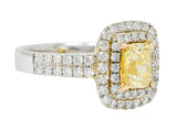 Contemporary 2.60 CTW Yellow Diamond & White Diamond 18 Karat Gold RingRing - Wilson's Estate Jewelry