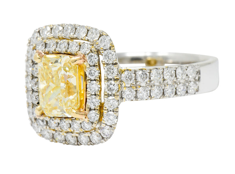 Contemporary 2.60 CTW Yellow Diamond & White Diamond 18 Karat Gold RingRing - Wilson's Estate Jewelry