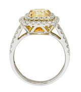 Contemporary 2.60 CTW Yellow Diamond & White Diamond 18 Karat Gold RingRing - Wilson's Estate Jewelry