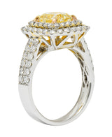 Contemporary 2.60 CTW Yellow Diamond & White Diamond 18 Karat Gold RingRing - Wilson's Estate Jewelry