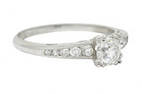 1936 Art Deco 1.12 CTW Old European Diamond Platinum Engagement RingRing - Wilson's Estate Jewelry