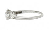 1936 Art Deco 1.12 CTW Old European Diamond Platinum Engagement RingRing - Wilson's Estate Jewelry