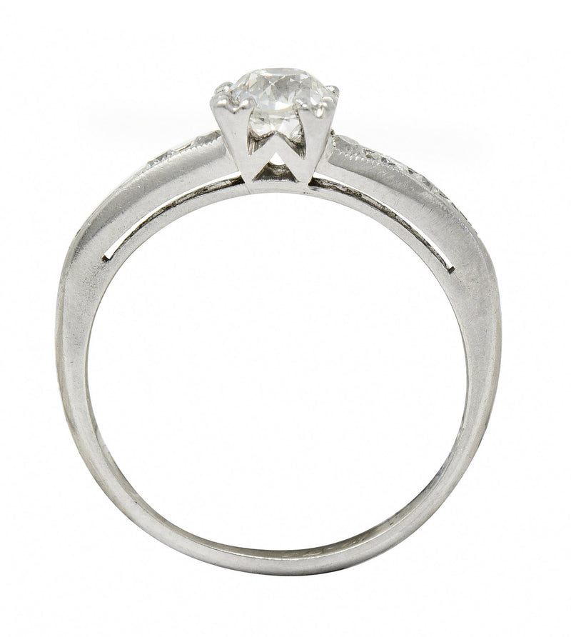 1936 Art Deco 1.12 CTW Old European Diamond Platinum Engagement RingRing - Wilson's Estate Jewelry