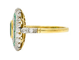 Edwardian 2.15 CTW Emerald Diamond Platinum-Topped 18 Karat Gold Dinner RingRing - Wilson's Estate Jewelry