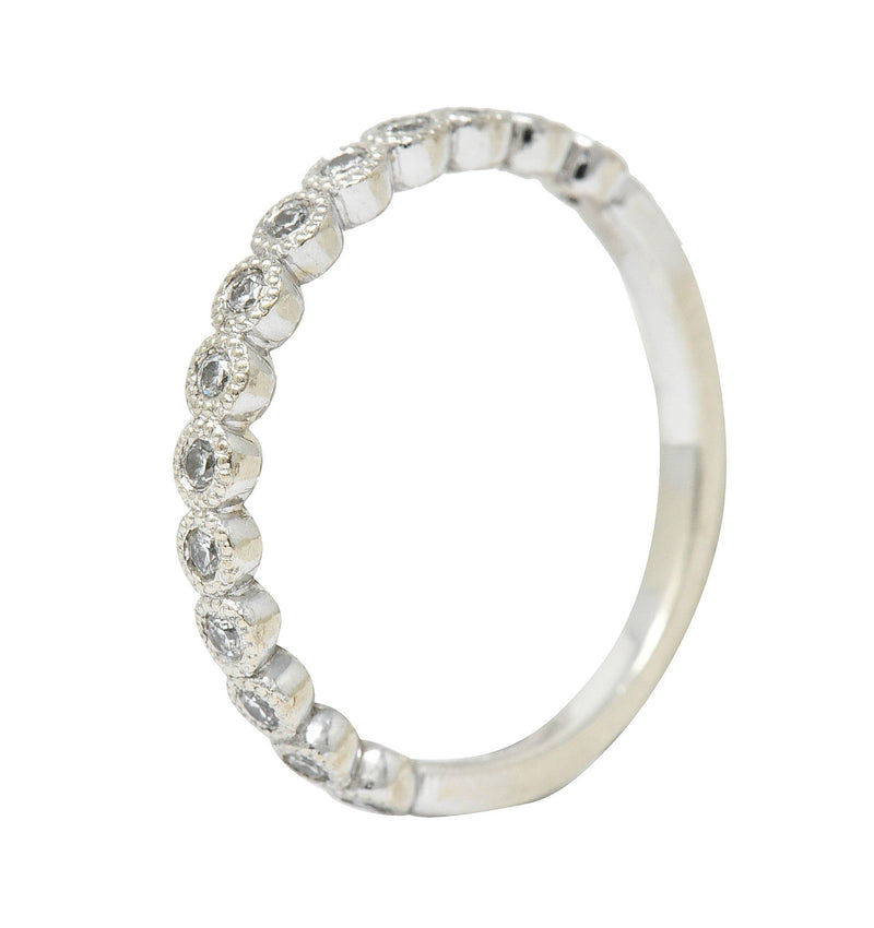 Modern Diamond 14 Karat White Gold Stacking Band RingRing - Wilson's Estate Jewelry