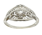 Art Deco 0.30 CTW Diamond 18 Karat White Gold Trellis Engagement RingRing - Wilson's Estate Jewelry