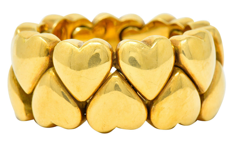 Cartier 18 Karat Gold Double Coeurs Heart Band Ring Circa 1994Ring - Wilson's Estate Jewelry