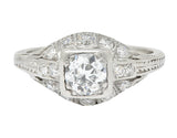 Art Deco 0.75 CTW Diamond Platinum Engagement Ring Circa 1930Ring - Wilson's Estate Jewelry