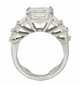 1950's Mid-Century 5.90 CTW Asscher Diamond Platinum Engagement Ring GIARing - Wilson's Estate Jewelry