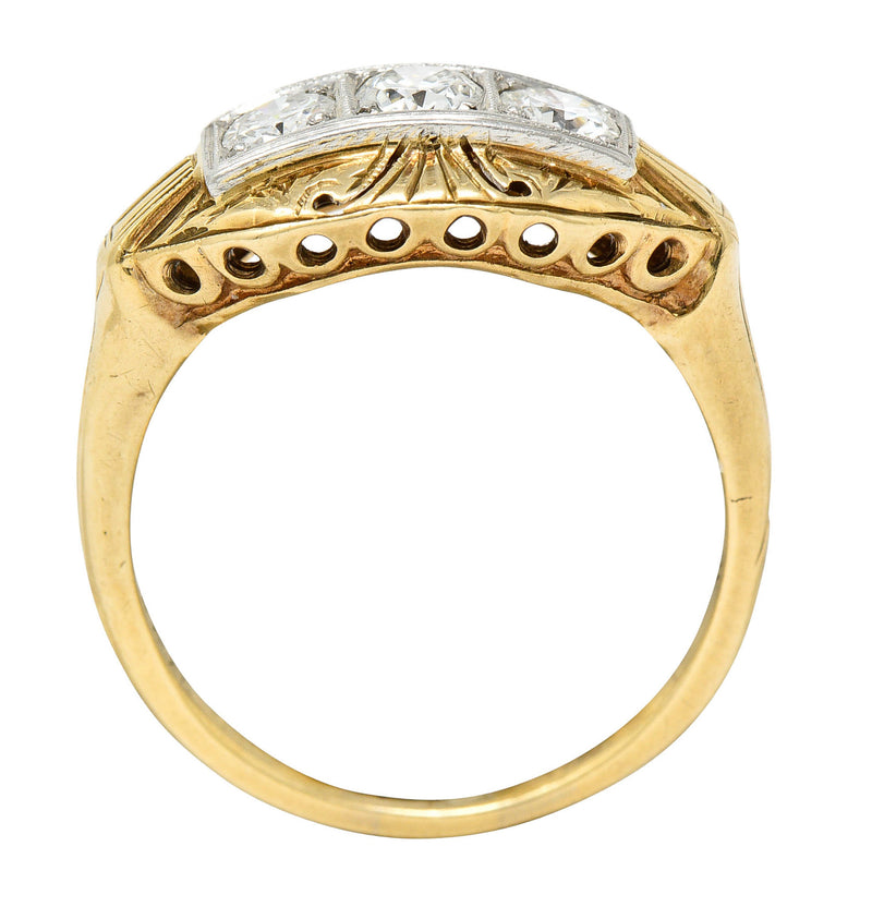 Early Art Deco 0.65 CTW Diamond Platinum-Topped 14 Karat Gold Dinner RingRing - Wilson's Estate Jewelry