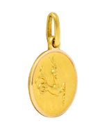 1970's Italian Vintage 18 Karat Gold Framed Capricorn Zodiac Charmcharm - Wilson's Estate Jewelry