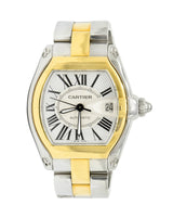 Cartier Roadster Unisex Large Two-Tone 18K Gold Automatic Silver Dial Men's Watch 2510bracelet - Wilson's Estate Jewelry