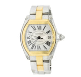 Cartier Roadster Unisex Large Two-Tone 18K Gold Automatic Silver Dial Men's Watch 2510bracelet - Wilson's Estate Jewelry