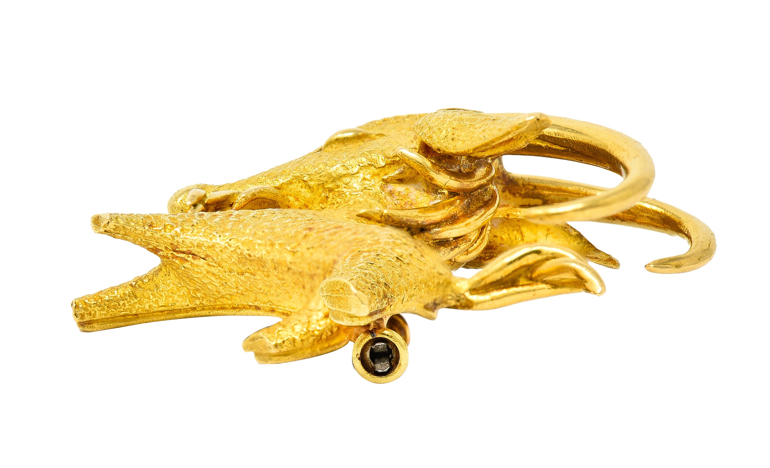 Bulgari 1970's 18 Karat Yellow Gold Goat Vintage Georges L'Enfant Brooch Wilson's Estate Jewelry