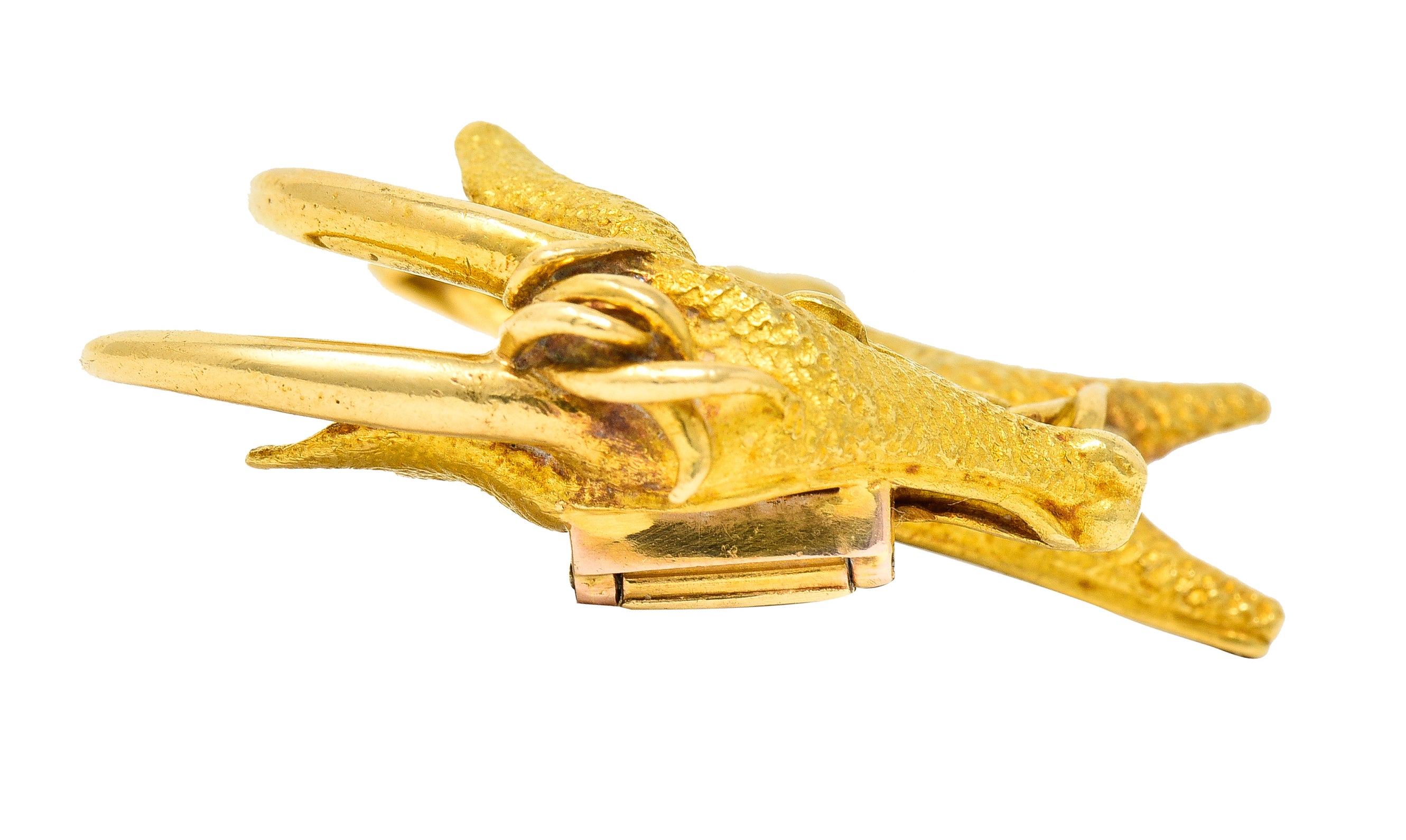 Bulgari 1970's 18 Karat Yellow Gold Goat Vintage Georges L'Enfant Brooch Wilson's Estate Jewelry