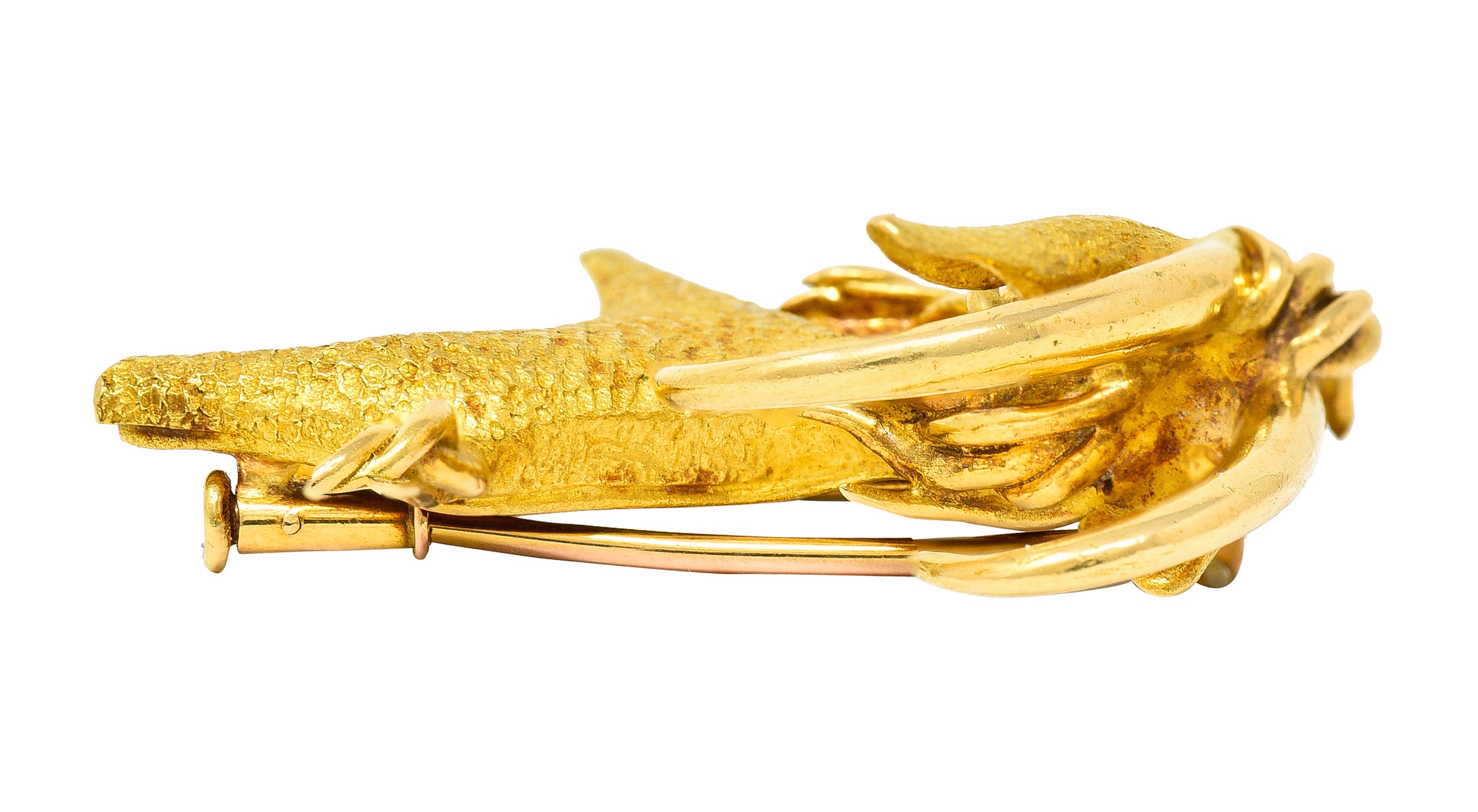 Bulgari 1970's 18 Karat Yellow Gold Goat Vintage Georges L'Enfant Brooch Wilson's Estate Jewelry