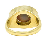 Vintage Opal Diamond Platinum 18 Karat Yellow Gold Gemstone Ring Wilson's Estate Jewelry
