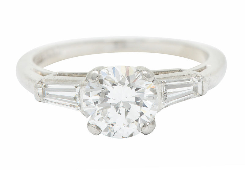 1950's Mid-Century 1.36 CTW Diamond Platinum Engagement RingRing - Wilson's Estate Jewelry