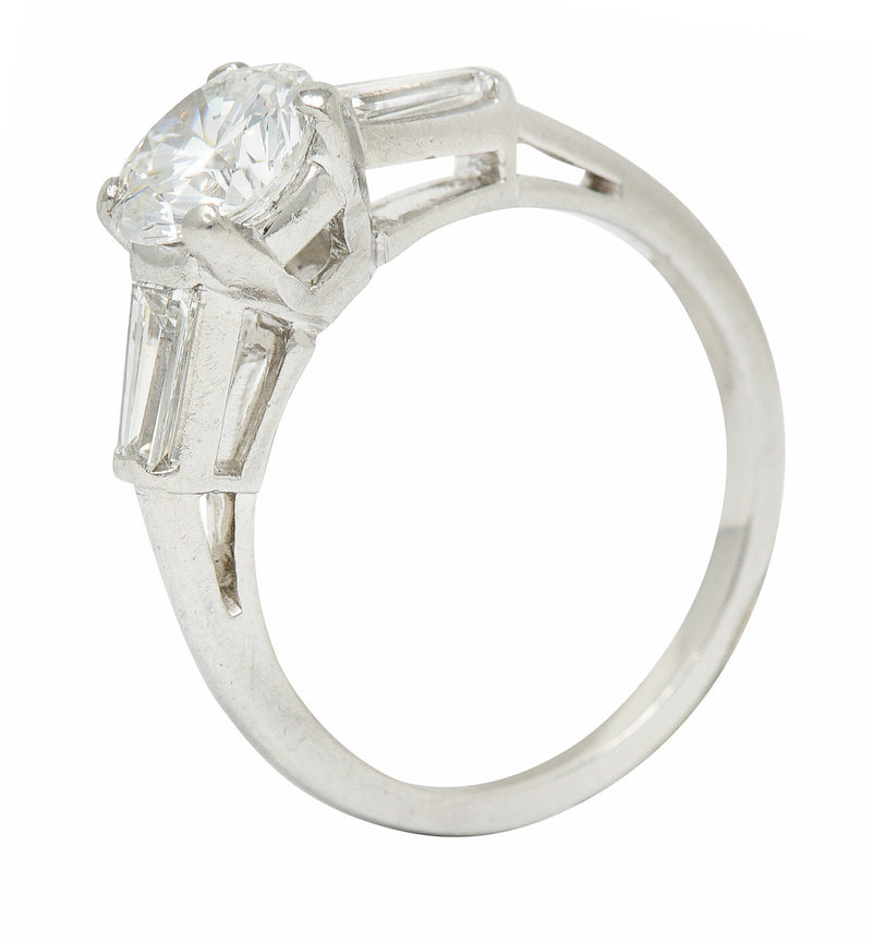 1950's Mid-Century 1.36 CTW Diamond Platinum Engagement RingRing - Wilson's Estate Jewelry