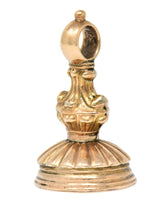 Victorian Smoky Quartz Intaglio 14 Karat Gold Neoclassical Fob Pendantcharm - Wilson's Estate Jewelry