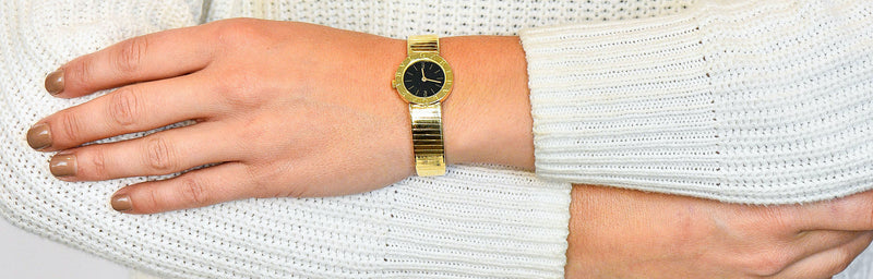 Bulgari 18 Karat Yellow Gold Tubogas Serpenti Flex Band Quartz Wrist Watchbracelet - Wilson's Estate Jewelry