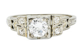 Early Retro 0.65 CTW Diamond 18 Karat White Gold Engagement RingRing - Wilson's Estate Jewelry