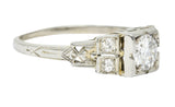 Early Retro 0.65 CTW Diamond 18 Karat White Gold Engagement RingRing - Wilson's Estate Jewelry