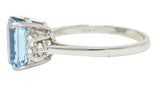 Tiffany & Co. 2.40 CTW Aquamarine Diamond Platinum Gemstone RingRing - Wilson's Estate Jewelry