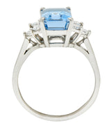 Tiffany & Co. 2.40 CTW Aquamarine Diamond Platinum Gemstone RingRing - Wilson's Estate Jewelry