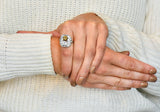 1950’s 5.05 CTW Fancy Diamond Platinum Rectangular Cocktail RingRing - Wilson's Estate Jewelry