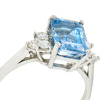 Tiffany & Co. 2.40 CTW Aquamarine Diamond Platinum Gemstone RingRing - Wilson's Estate Jewelry