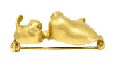 Vintage Diamond 18 Karat Gold Manatee Bar BroochBrooch - Wilson's Estate Jewelry
