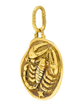 Vintage 18 Karat Gold Scorpio Zodiac Pendant Charmcharm - Wilson's Estate Jewelry