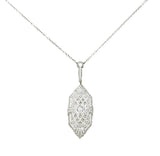 1920's Art Deco Diamond Platinum-Topped 14 Karat White Gold Drop NecklaceNecklace - Wilson's Estate Jewelry
