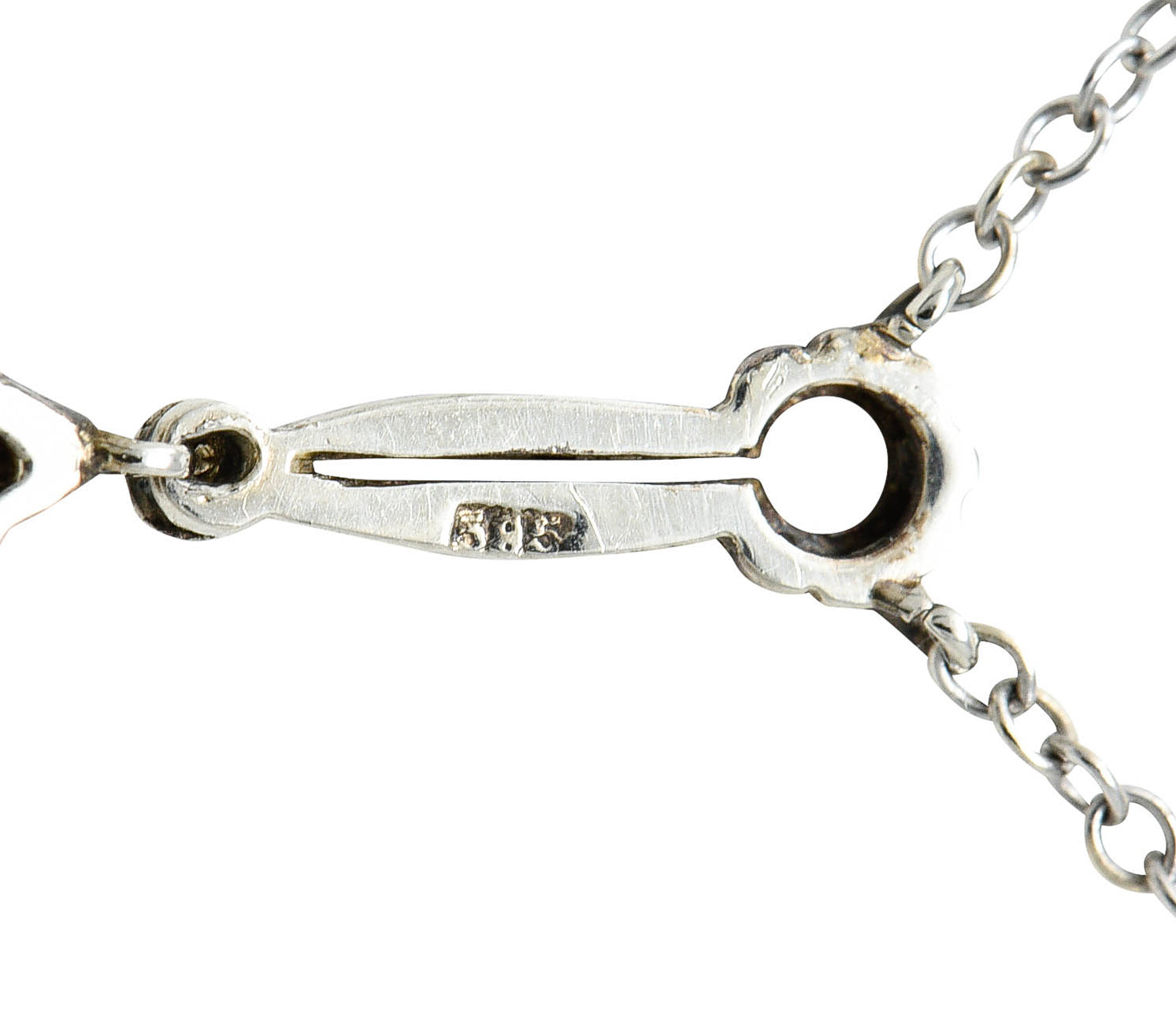 1920's Art Deco Diamond Platinum-Topped 14 Karat White Gold Drop NecklaceNecklace - Wilson's Estate Jewelry