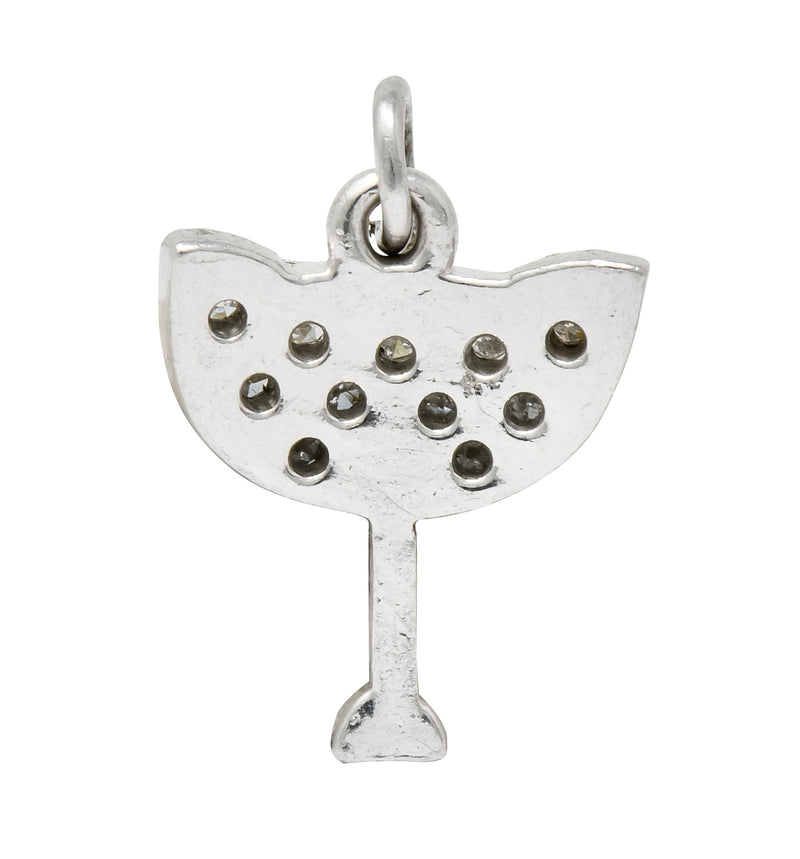 1950's Diamond Platinum Chalice Goblet Charm - Wilson's Estate Jewelry