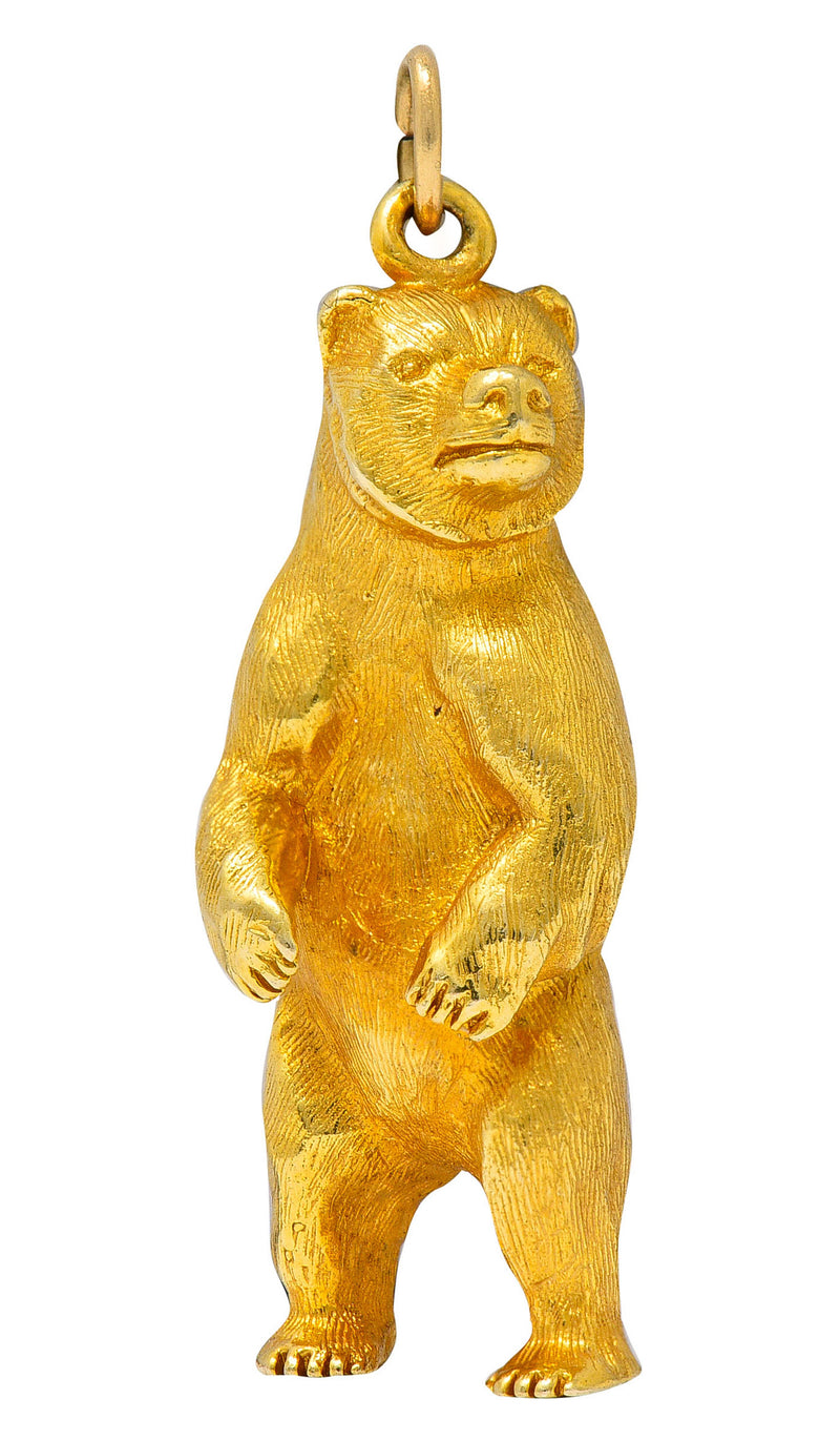 1970's Vintage 14 Karat Gold Grizzly Bear Charmcharm - Wilson's Estate Jewelry